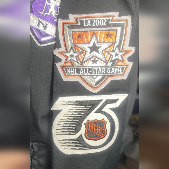 Ooak Dickies Eisenhower black work jacket NHL Los Angeles Kings 2x retro coat - Picture 5 of 6